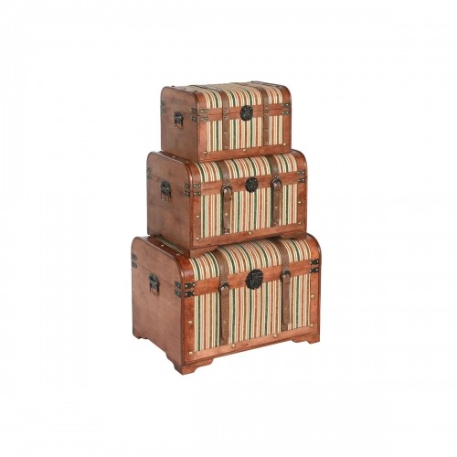 Набор сундуков Home ESPRIT Коричневый Разноцветный Деревянный Полотно Колониальный 61 x 43 x 42,5 cm (3 штук) image 1