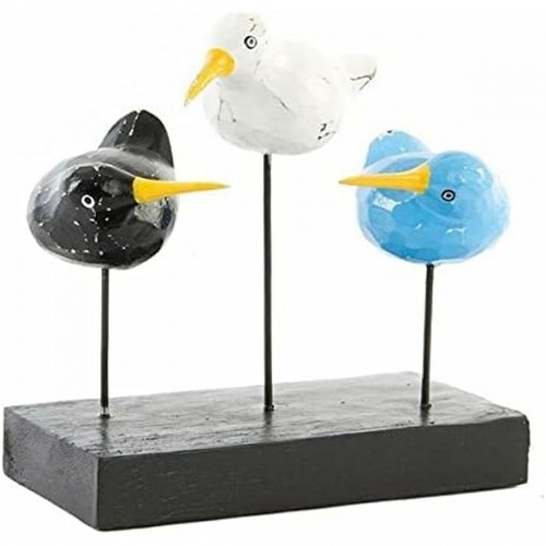 Decorative Figure DKD Home Decor Wood Metal Birds Kiwi Mediterranean image 1