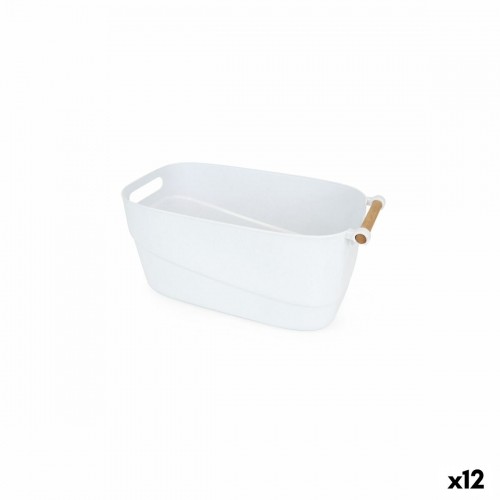 Multi-purpose basket Confortime Plastic With handles Wood 33,5 x 18 x 15 cm (12 Units) image 1