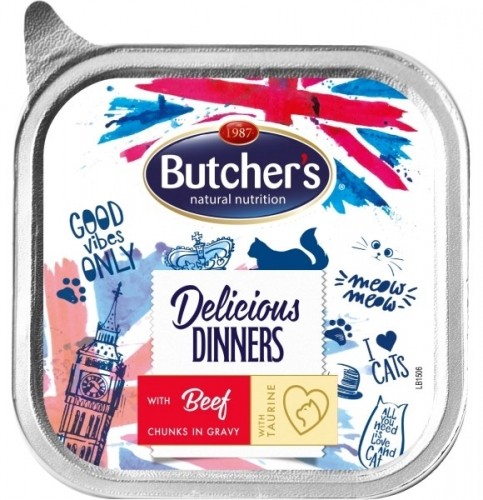BUTCHER'S Delicious Dinners Pieces with beef in sauce - wet cat food - 100g image 1