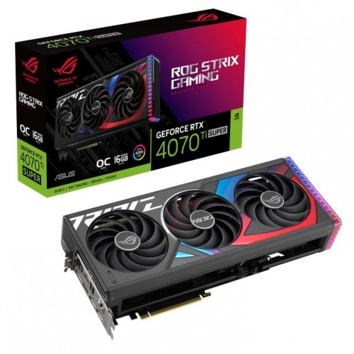 Graphics Card|ASUS|NVIDIA GeForce RTX 4070 Ti SUPER|16 GB|GDDR6X|256 bit|PCIE 4.0 16x|2xHDMI|3xDisplayPort|ROGSTRIXRTX4070TIS-O16GAM image 1