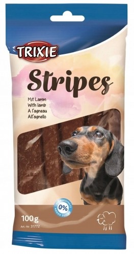TRIXIE Stripes with lamb - Dog treat - 100g image 1