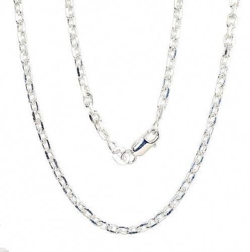 Серебряная цепочка Якорное 3 мм, алмазная обработка граней #2400076, Серебро 925°, длина: 65 см, 13.4 гр. image 1