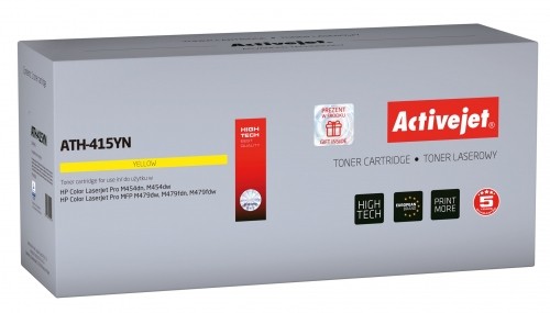 Activejet ATH-415YN toner for HP printer; Replacement HP 415A W2032A; Supreme; 2100 pages; Yellow, with chip image 1