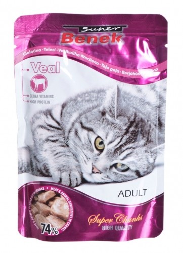 CERTECH Super Benek saszetka dla kota z kawałkami cielęciny w sosie 100g image 1