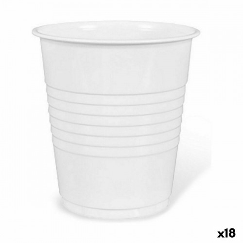 Набор многоразовых чашек Algon Кафе Белый Пластик 50 Предметы 100 ml (18 штук) image 1