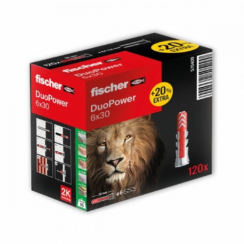 Шипы Fischer DuoPower 570409 6 x 30 mm (120 штук) image 1
