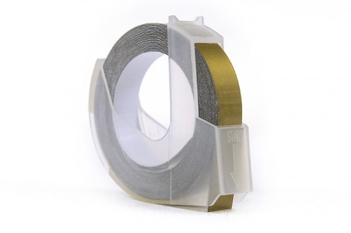 Ribbon 3D JetWorld Replacement Dymo Biały to Złotym (do wytłaczania, emboss) 9mm x 3m (S0898190) (10 pcs.) image 1