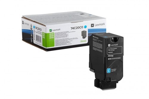 Original Toner Cyan Lexmark CS720, CS725, CX725 (74C20C0) image 1