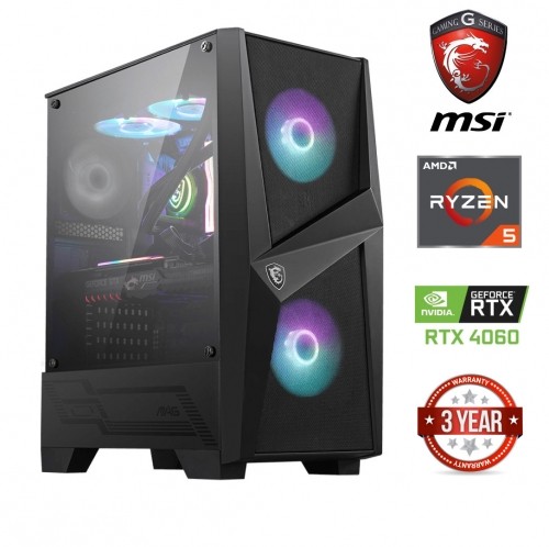 Mdata Ryzen 5 5500 32GB 256GB SSD 2TB HDD RTX 4060 NoOs image 1