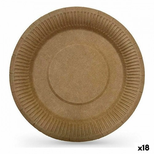 Plate set Algon Disposable kraft paper 10 Pieces 23 cm (18 Units) image 1