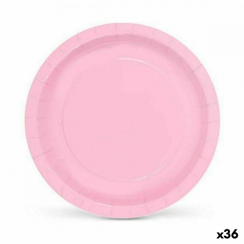 Plate set Algon Disposable Cardboard 20 cm Pink 10 Pieces (36 Units) image 1