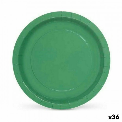 Plate set Algon Disposable Cardboard Green 10 Pieces 20 x 20 x 1,5 cm (36 Units) image 1