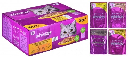 WHISKAS Poultry Feasts in Jelly - wet cat food - 80x85 g image 1