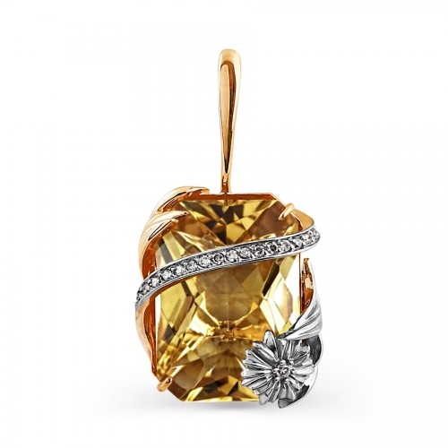 Gemmi Золотой кулон с бриллиантом и цитрином image 1