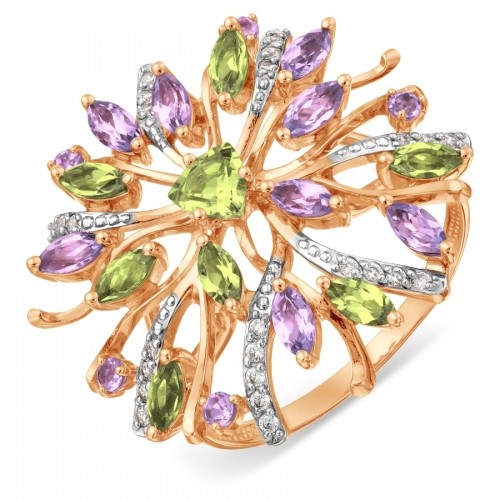 Gemmi Золотое кольцо с полудрагоценными камнями image 1