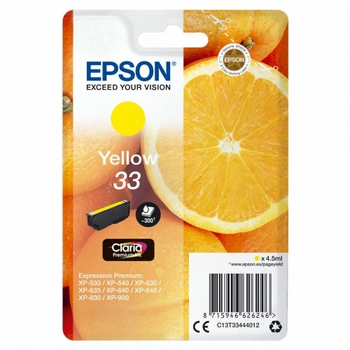Compatible Ink Cartridge Epson C13T33444012 Yellow image 1