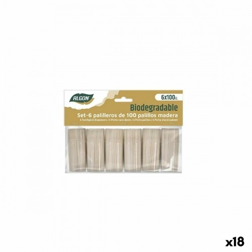 Tooth Picks Algon Wood 600 Pieces (18 Units) image 1