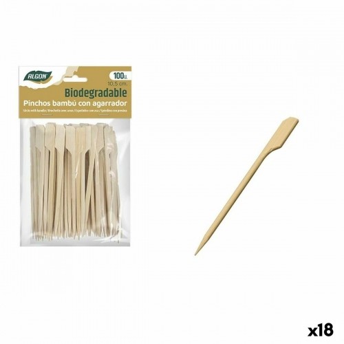 Barbecue Skewer Set Algon Bamboo 100 Pieces 10,5 cm (18 Units) image 1