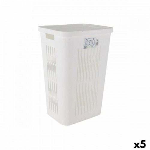 Laundry Basket Tontarelli Bella Double lid 60 L White 40,5 x 33 x 59 cm (5 Units) image 1