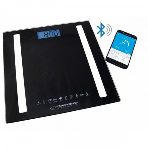 Цифровые весы для ванной Esperanza EBS016K Чёрный Cтекло Каленое стекло 180 kg (1 Предметы) image 1