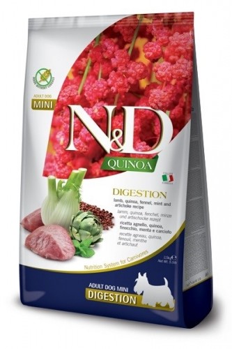 FARMINA N&D Quinoa Dog Digestion Lamb Adult Mini - dry dog food - 2.5 kg image 1