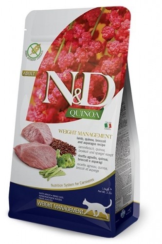 FARMINA N&D Quinoa Weight Management Lamb&Broccoli - dry cat food - 5 kg image 1