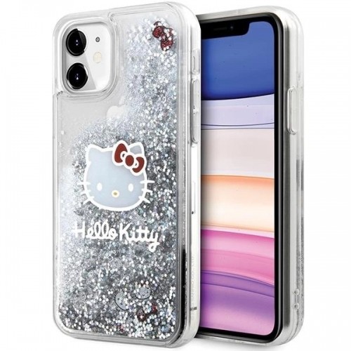Hello Kitty Liquid Glitter Charms Kitty Head Case for iPhone 11 | Xr - Silver image 1