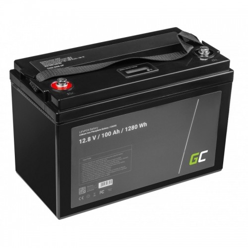 Green Cell LiFePO4 Battery 12V 12.8V 100Ah for photovoltaic system  campers and boats image 1