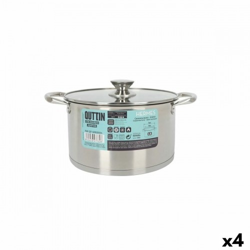 Кастрюля со стеклянной крышкой Quttin Hermes Сталь 5,5 L (4 штук) image 1