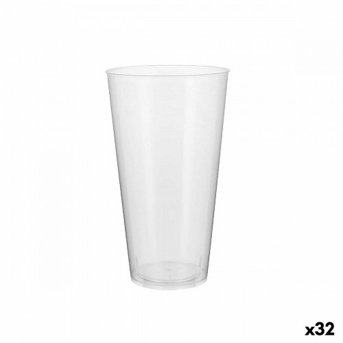 Set of reusable glasses Algon Plastic Transparent 10 Pieces 450 ml (32 Units) image 1