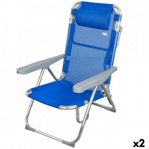 Пляжный стул Aktive Складной Синий 48 x 90 x 60 cm (2 штук) image 1