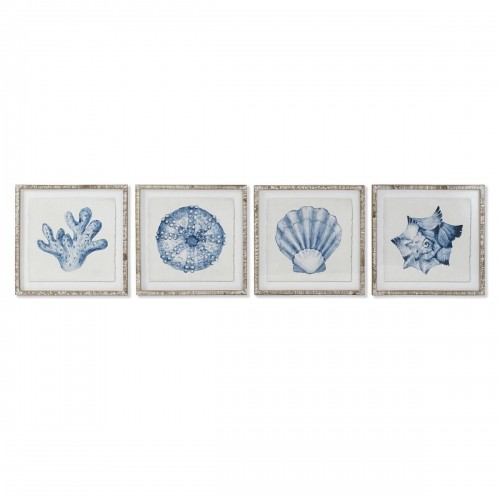 Painting Home ESPRIT Coral Mediterranean 50 x 2,5 x 50 cm (4 Units) image 1