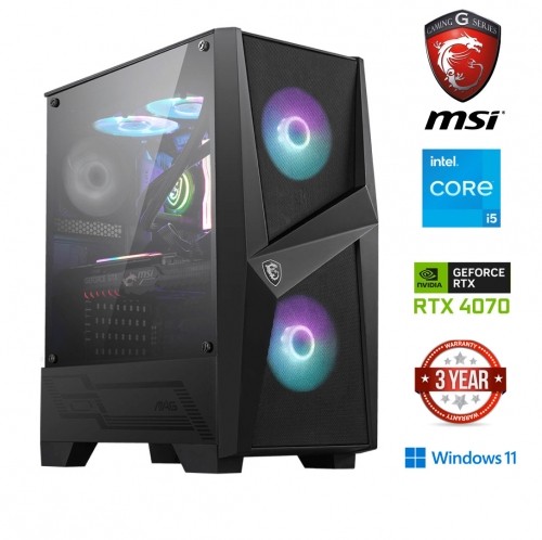 Mdata Gaming Core i5-13400F 16GB 256GB NVME 1TB HDD RTX 4070 Windows 11 image 1