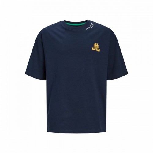 Child's Short Sleeve T-Shirt Jack & Jones Jorcole Back Print Navy Blue image 1