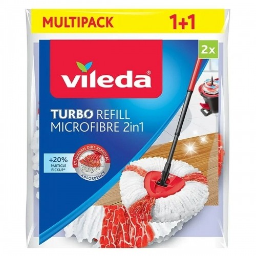 Смена для швабры для мытья полов Vileda Turbo 2in1 Микрофибра Полиамид полиэстер (2 штук) image 1