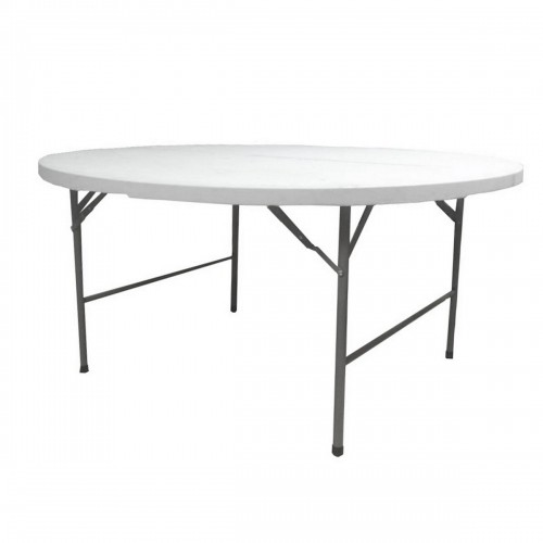 Folding Table White HDPE 122 x 122 x 74 cm image 1