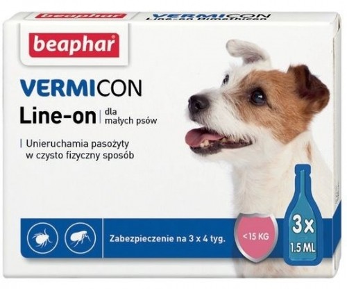 BEAPHAR VERMIcon Line-on Drops against fleas and ticks for dogs S - 3 x 1,5 ml image 1