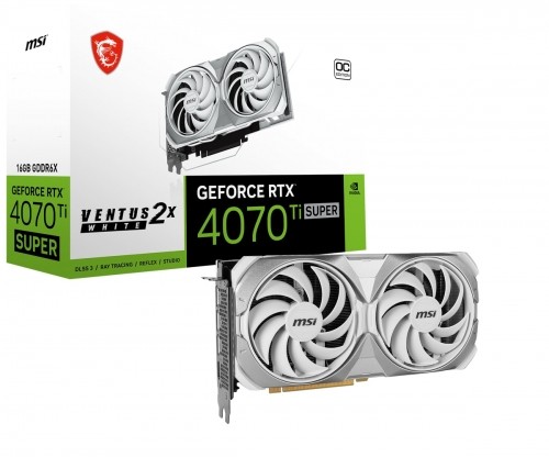 MSI GeForce RTX 4070 Ti Super 16G VENTUS 2X WHITE OC - 16GB GDDR6X, 1x HDMI, 3x DP image 1