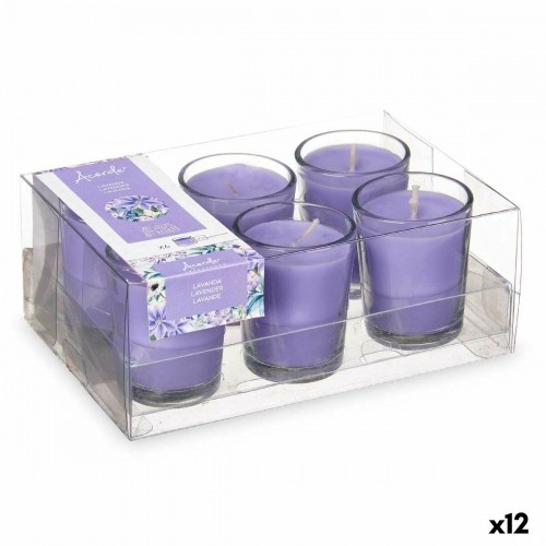 Acorde Aromatizētās sveces Komplekts 16 x 6,5 x 11 cm (12 gb.) Stikls Lavanda image 1