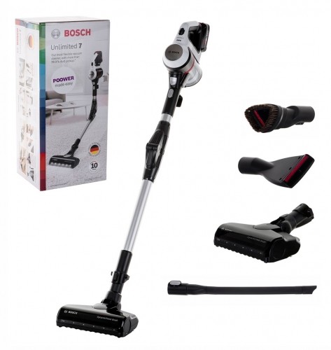 Bosch BBS711W stick vacuum/electric broom Bagless 0.3 L Black, Stainless steel, White image 1