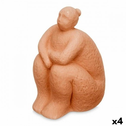 Decorative Figure Orange Dolomite 18 x 30 x 19 cm (4 Units) Lady Sitting image 1