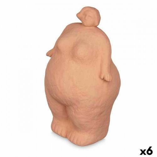 Decorative Figure Orange Dolomite 14 x 25 x 11 cm (6 Units) Lady Standing image 1