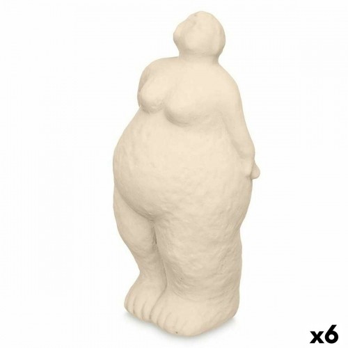 Decorative Figure Beige Dolomite 14 x 34 x 12 cm (6 Units) Lady Standing image 1