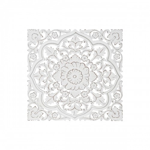 Sienu dekors DKD Home Decor Balts Mandala Indietis Verouderde afwerking Kails 90 x 4 x 90 cm image 1