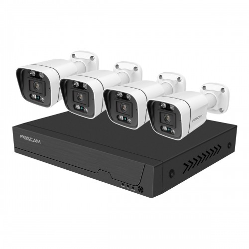 Foscam FNA108E-B4-2T Video-Überwachungssystem Weiß 4x 4K PoE Bullet Kamera, 1x 8-Kanal NVR image 1