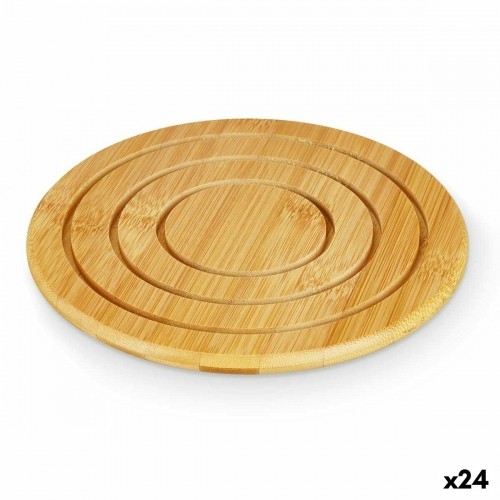 Table Mat Natural Bamboo 19 x 1 x 19 cm (24 Units) Circular image 1