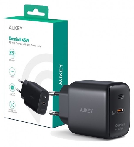 Aukey AUEKY PA-B2T Wall charger 1x USB-C Power Delivery 3.0 45W QC PPS image 1