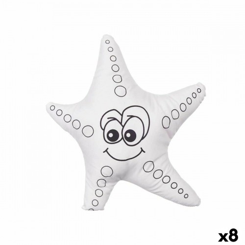 Pincello Плюшевая игрушка для раскраски Белый Чёрный Ткань 26 x 26 x 8 cm Морская звезда (8 штук) image 1