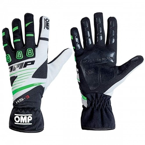 Karting Gloves OMP KS-3 MY2018 XXS kart Balts Melns Zaļš image 1